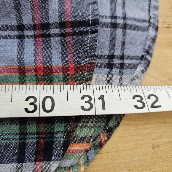 Ralph Lauren Shirt Plaid Check Short Sleeve Blue Red Men's Medium - Picture 5 of 6